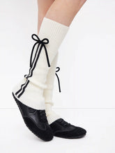 BOWKNOT DECOR STRIPED LEGWARMERS