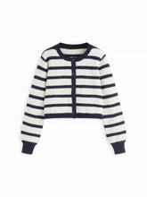 Knit Striped Long Sleeve Cardigan