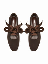 SQUARE TOE LACE-UP FLATS