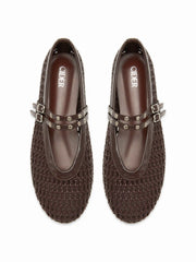 WOVEN DOUBLE STRAP FLATS