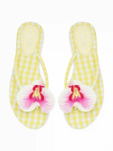 FLOWER & GINGHAM FLIP-FLOP SLIPPERS