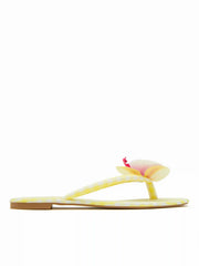 FLOWER & GINGHAM FLIP-FLOP SLIPPERS
