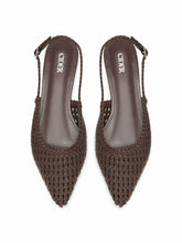 WOVEN POINTED TOE SLINGBACK FLATS