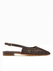 WOVEN POINTED TOE SLINGBACK FLATS