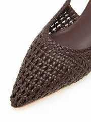 WOVEN POINTED TOE SLINGBACK FLATS