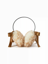 BOWKNOT DECOR DEER PRINT FUZZY EARMUFFS