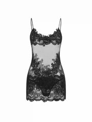V-neck Floral Lace Underwire Lingerie With Thong Set