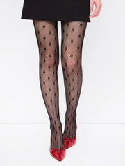 POLKA DOT FISHNET TIGHTS