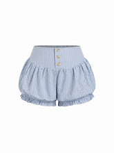 Cotton-blend Gingham Mid Rise Bloomer Shorts