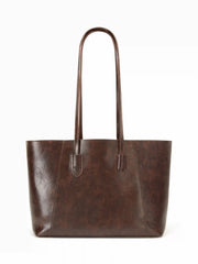 DISTRESSED FAUX LEATHER TOTE BAG