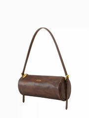 DISTRESSED CYLINDRICAL SHOULDER BAG