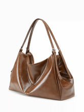 ADJUSTABLE STRAP FAUX LEATHER TOTE BAG