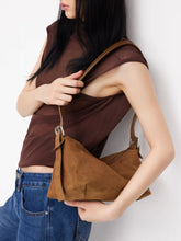 FAUX SUEDE SQUARE SHOULDER BAG