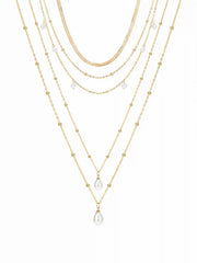 FAUX PEARL LAYERED NECKLACE