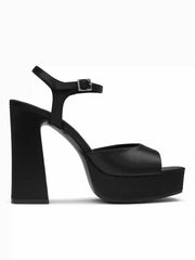 SATIN ADJUSTABLE STRAP PLATFORM CHUNCKY HEEL