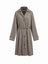Houndstooth Oversized Trench Coat With Belt