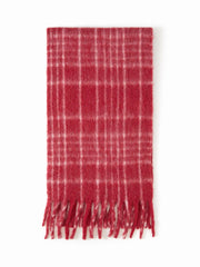 PLAID FRINGED SCARF