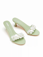 SEQUIN DECOR HEELED SANDALS