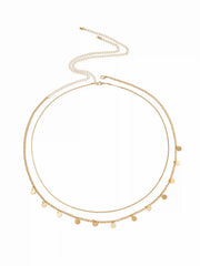 2 PCS LAYERED SEQUIN WAIST CHAIN SET