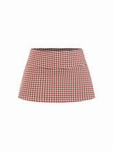 Jacquard Low Rise Gingham A-line Mini Skort
