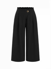 Mid Rise Metal Detail Pleated Wide Leg Trousers Curve & Plus