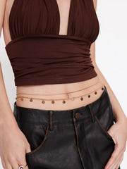 2 PCS LAYERED SEQUIN WAIST CHAIN SET