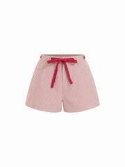 Cotton-blend Mid Rise Stripe Bowknot Tie Shorts Curve & Plus