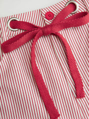 Cotton-blend Mid Rise Stripe Bowknot Tie Shorts Curve & Plus
