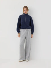 Fleece Zip Through Drawstring Sweatshirt