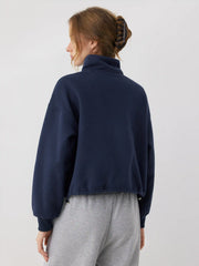 Fleece Zip Through Drawstring Sweatshirt