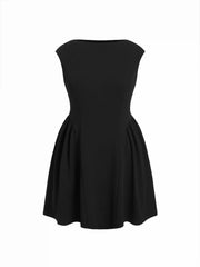 Boat Neck Flared Mini Dress Curve & Plus