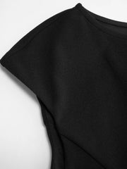 Boat Neck Flared Mini Dress Curve & Plus