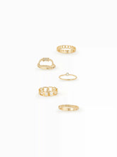 5 PCS GEOMETRIC RINGS