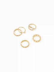 5 PCS GEOMETRIC RINGS