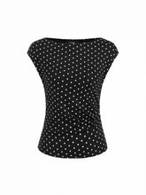 Boat Neck Solid Ruched Short Sleeve Top