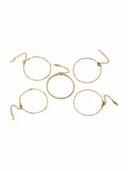 5 PCS 18K GOLD PLATED STAINLESS STEEL CHAIN BRACELET SET