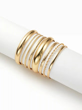 8 PCS TEXTURED BANGLE BRACELET SET