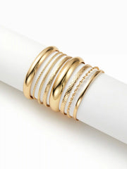8 PCS TEXTURED BANGLE BRACELET SET