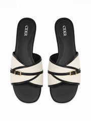 BUCKLE DECOR WOVEN SANDALS