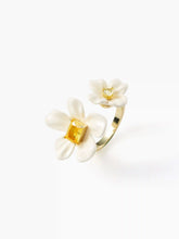 FLOWER ENAMEL ADJUSTABLE OPEN RING
