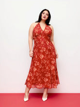 Chiffon Sweetheart Floral Tie Back Mermaid Maxi Dress Curve & Plus
