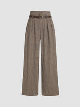 Belted High Rise Houndstooth Trouser
