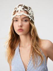 FLORAL KNITTED HAT