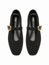 KNITTED BUCKLE MARY JANE FLATS