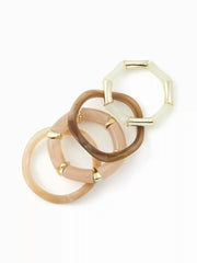 4 PCS BAMBOO TUBE & WAVE RESIN BRACELET SET