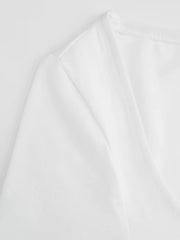 Cotton-blend Scoop Neckline Mid-length Sleeve Tee