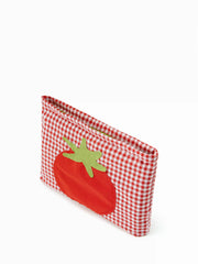 TOMATO PATTERN PLAID MAKEUP BAG
