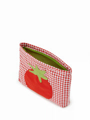 TOMATO PATTERN PLAID MAKEUP BAG