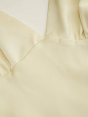 Satin V-neck Twist Knotted Flared Maxi Dress