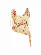 Mesh Floral V-neck Asymmetrical Hem Cami Top Curve & Plus